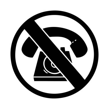 düz sembol telefon yok işareti izin.