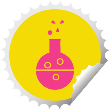 dairesel peeling etiket karikatür kimya tüp