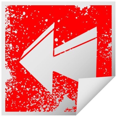 ilginç sıkıntılı kare peeling etiket sembolü ok