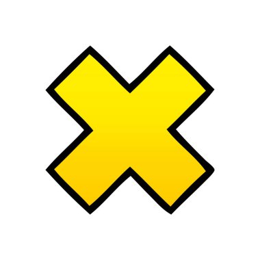 Degrade gölgeli karikatür bir çarpma sembolü