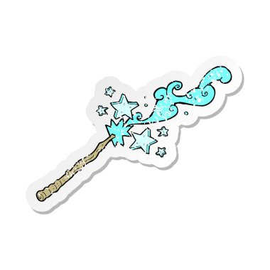 Retro sıkıntılı etiket bir sihirli değnek döküm büyü