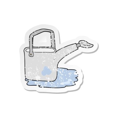 bir çizgi film sulama olabilir Retro sıkıntılı etiket