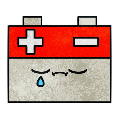 Retro grunge doku karikatür akü