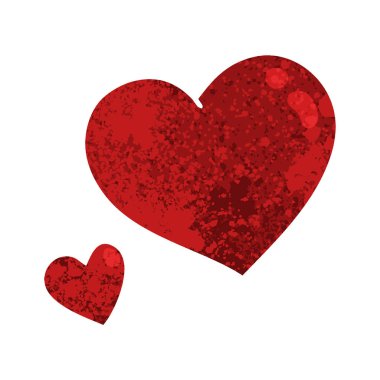 Retro illüstrasyon stil ilginç karikatür pembe Kalpler