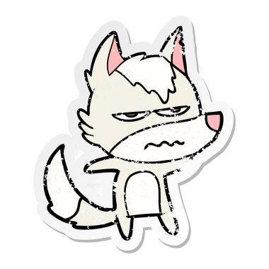 bir karikatür rahatsız kurt sıkıntılı etiket