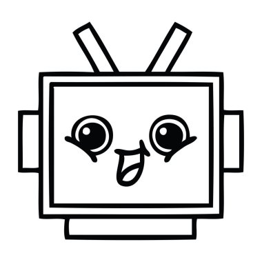 Çizim karikatür bir robot baş