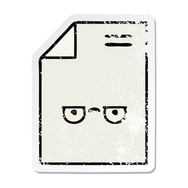 sevimli çizgi kağıdın sıkıntılı etiket 