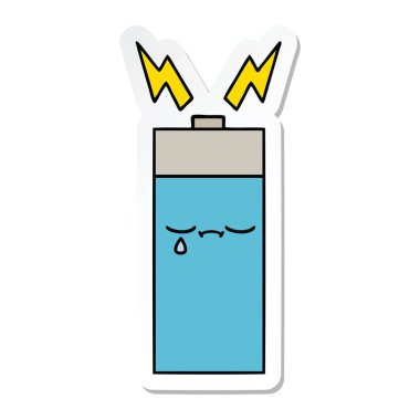 sevimli çizgi pil etiketi