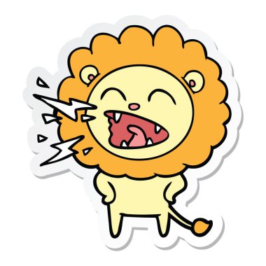 kükreyen aslan çizgi film etiketi