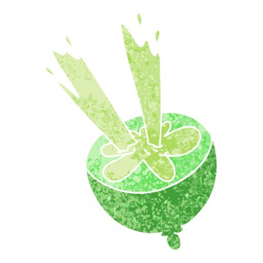 Retro illüstrasyon stil ilginç karikatür kireç