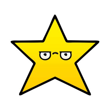 altın yıldız degrade gölgeli karikatür