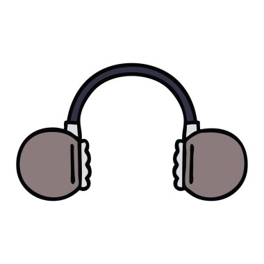 sevimli çizgi retro kulaklık