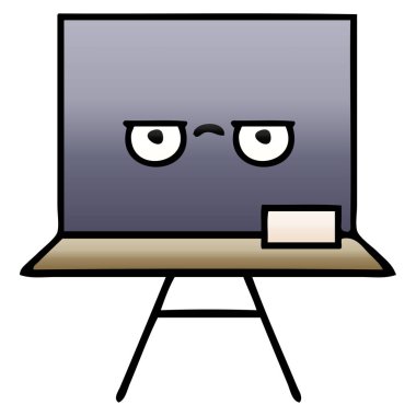 bir kara tahta degrade gölgeli karikatür