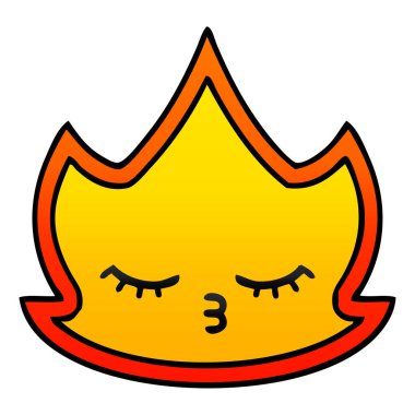 Degrade gölgeli karikatür bir ateş