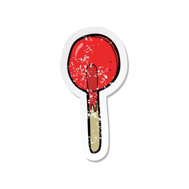 bir çizgi film candy lolipop Retro sıkıntılı etiket