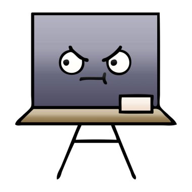 bir kara tahta degrade gölgeli karikatür