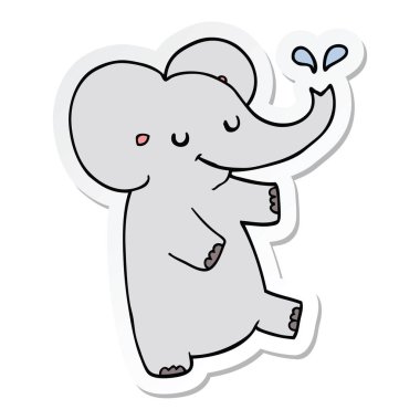 etiket fil dans bir karikatür