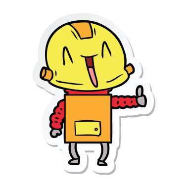 bir çizgi film robot Sticker
