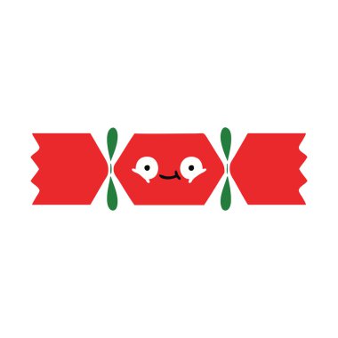 bir Noel fişeği düz renk retro karikatür