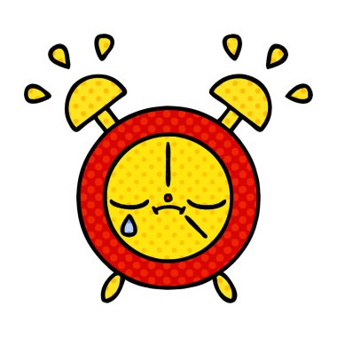 çizgi roman tarzı karikatür bir çalar saat