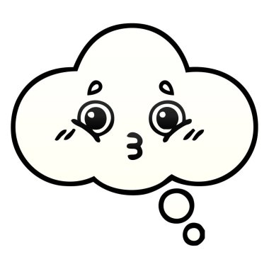 kabarcık düşündüm degrade gölgeli çizgi film