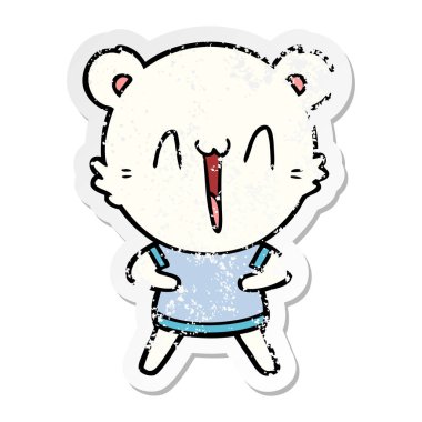 mutlu kutup ayısı karikatür sıkıntılı etiket