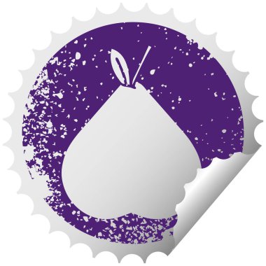 yeşil armut sıkıntılı dairesel peeling etiket sembolü