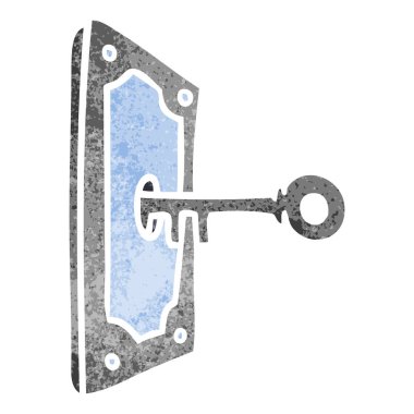 elle çizilmiş retro karikatür doodle bir kapı kolu