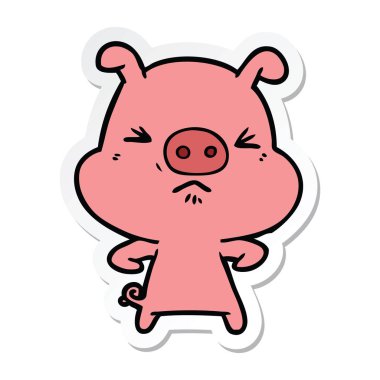 çizgi film kızgın domuz bir etiket