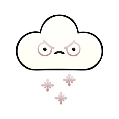 Degrade gölgeli karikatür kar bulut