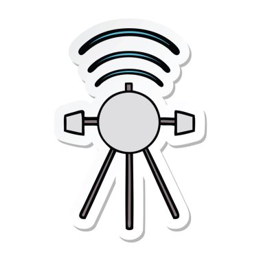 sevimli çizgi uydu etiket