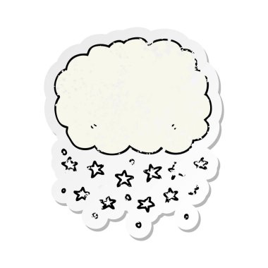 bir çizgi film yağmur bulutu sıkıntılı etiket