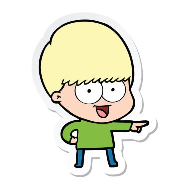 mutlu karikatür boy gösteren bir etiket