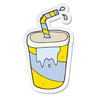 etiket bir karikatür soda