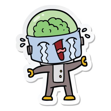 robot ağlıyor çizgi film etiketi