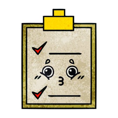 Retro grunge doku karikatür kontrol listesi