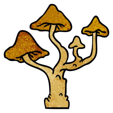 dokulu karikatür doodle mantar büyüyen