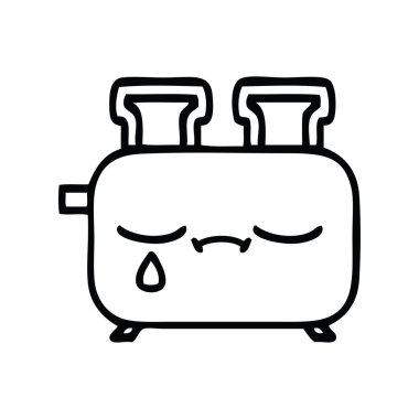 Çizim karikatür bir ekmek kızartma makinesi,