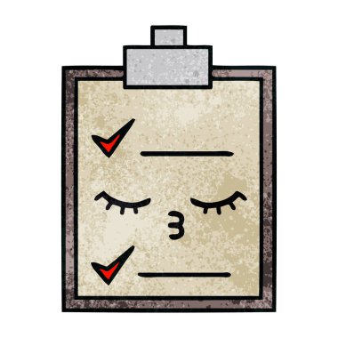 Retro grunge doku karikatür bir kontrol listesi