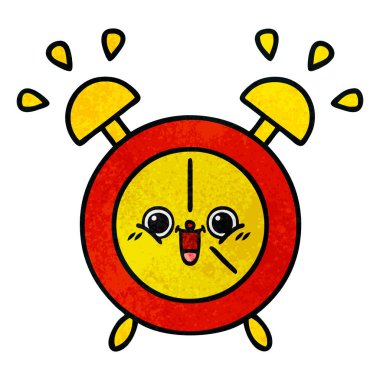 Retro grunge doku karikatür bir çalar saat