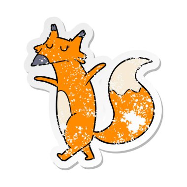 bir çizgi film tilki, sıkıntılı etiket