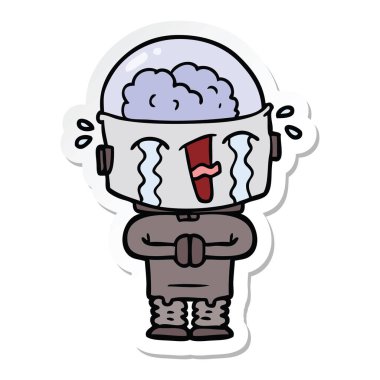 robot ağlıyor çizgi film etiketi