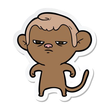etiket bir karikatür maymun