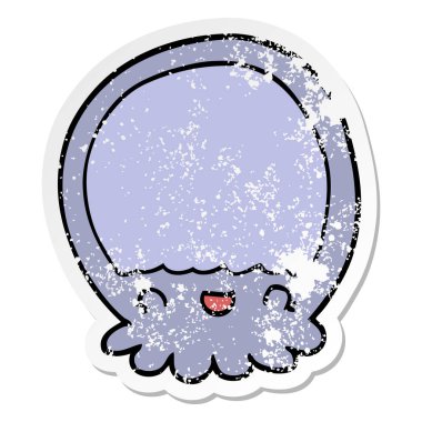 bir çizgi film denizanası sıkıntılı etiket