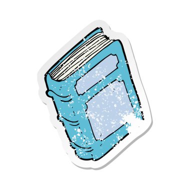 bir çizgi film eski kitabın Retro sıkıntılı etiket