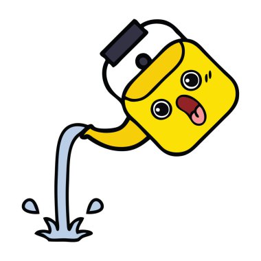 sevimli çizgi dökülen bir Kettle