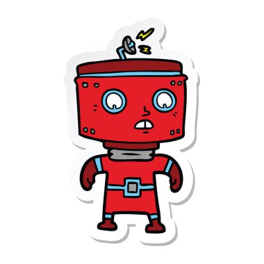 bir çizgi film robot Sticker