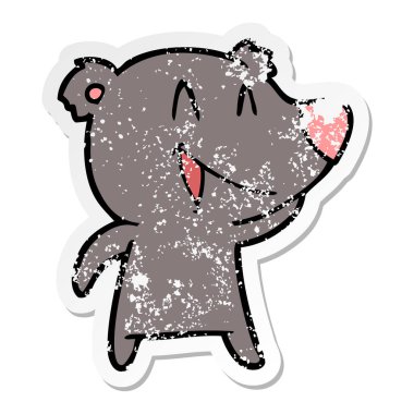 gülünecek bir ayı karikatür sıkıntılı etiket