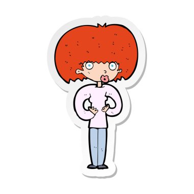 bir çizgi film sürpriz kadının etiket