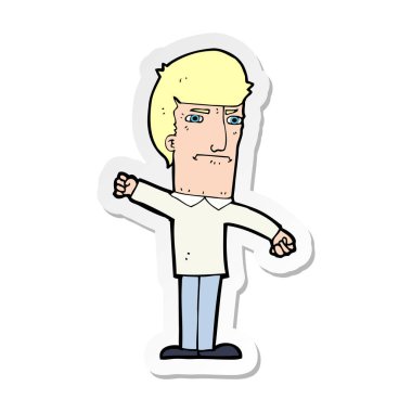 bir çizgi film kızgın adam etiketi